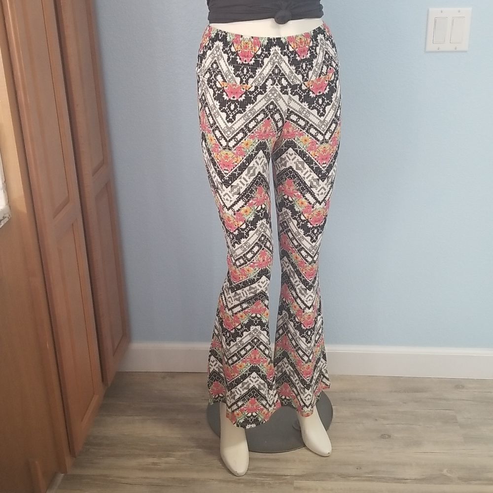 Sugar High Boho Chevron Palazzo Pants